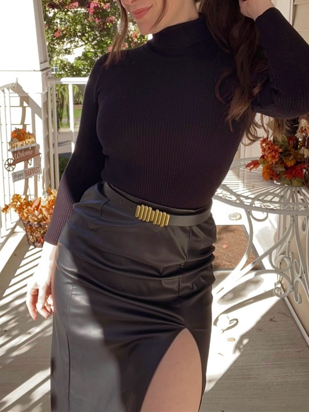 Faux Leather Skirt